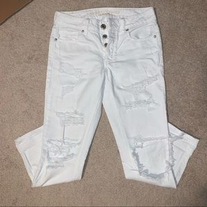 AEO White Tomgirl Jeans